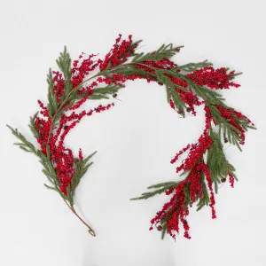 Cypress and Red Berry Garland 183cm by Florabelle Living, a Christmas for sale on Style Sourcebook