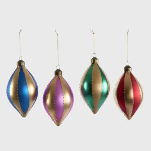 Carnival Tear Drop Baubles Multicolour - Set of 4 by Florabelle Living, a Christmas for sale on Style Sourcebook
