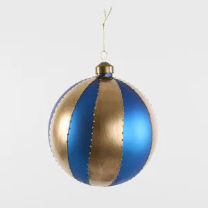 Carnival Bauble Large Blue & Gold by Florabelle Living, a Christmas for sale on Style Sourcebook
