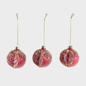Sugared Pomegranate Decorations - Set of 3 by Florabelle Living, a Christmas for sale on Style Sourcebook