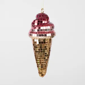 Disco Ice Cream Cone Decoration Fuchsia by Florabelle Living, a Christmas for sale on Style Sourcebook