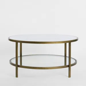 Palladium Brass Iron Marble & Glass Coffee Table by Florabelle Living, a Coffee Table for sale on Style Sourcebook