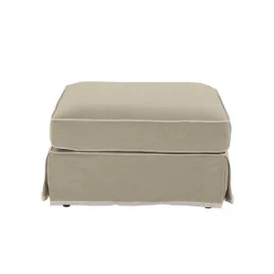Noosa Hamptons Ottoman Natural W/White Piping by Florabelle Living, a Stools for sale on Style Sourcebook