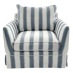 Noosa Hamptons Armchair Blue Sky Stripe by Florabelle Living, a Chairs for sale on Style Sourcebook