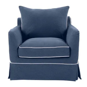 Noosa Hamptons Armchair Navy W/White Piping by Florabelle Living, a Chairs for sale on Style Sourcebook