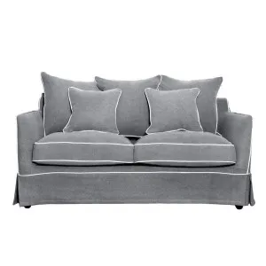 Noosa Hamptons 2 Seat Sofa Grey W/White Piping by Florabelle Living, a Sofas for sale on Style Sourcebook