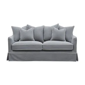 Noosa Hamptons 2.5 Seat Sofa Grey W/White Piping by Florabelle Living, a Stools for sale on Style Sourcebook