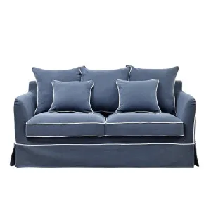 Noosa Hamptons 2 Seat Navy W/White Piping by Florabelle Living, a Sofas for sale on Style Sourcebook