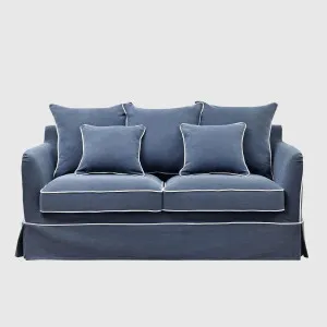 Noosa Hamptons 2 Seat Sofa Bed Noosa Navy W/White Piping by Florabelle Living, a Sofas for sale on Style Sourcebook