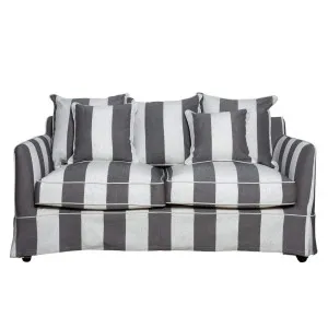 Noosa Hamptons 3 Seat Sofa Grey/Cream Stripe by Florabelle Living, a Sofas for sale on Style Sourcebook