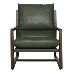 Joanna Occasional Chair in Leather Olive / Dark Choc by OzDesignFurniture, a Chairs for sale on Style Sourcebook