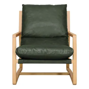 Joanna Occasional Chair in Leather Olive / Natural by OzDesignFurniture, a Chairs for sale on Style Sourcebook