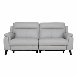 Forbes 3 Seater Recliner Sofa in Leather Pewter by OzDesignFurniture, a Sofas for sale on Style Sourcebook