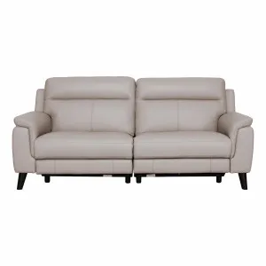 Forbes 3 Seater Recliner Sofa in Leather Light Mocha by OZ Design, a Sofas for sale on Style Sourcebook
