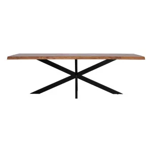 Draper Live Edge Dining Table 210cm in Acacia / Black by OZ Design, a Dining Tables for sale on Style Sourcebook
