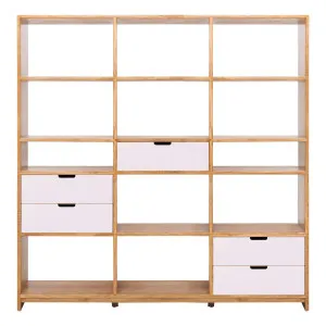 Franco Triple Shelf Unit 192cm in Mangowood Clear / White Drawers by OZ Design, a Wall Shelves & Hooks for sale on Style Sourcebook
