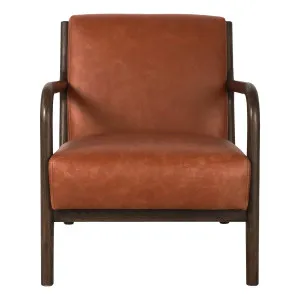 Wesley Occasional Chair in Leather Chocolate / Dark Chocolate by OZ Design, a Chairs for sale on Style Sourcebook