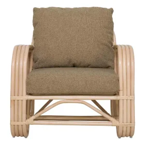 Samara Occasional Chair in Rattan /  Boucle Olive by OZ Design, a Chairs for sale on Style Sourcebook
