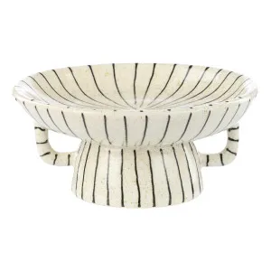 Sabi Stripe Dish Small  26x12cm in White / Black by OZ Design, a Decorative Plates & Bowls for sale on Style Sourcebook