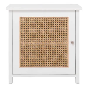 Rita Bedside Table with Door in Mindi White / Rattan by OZ Design, a Bedside Tables for sale on Style Sourcebook