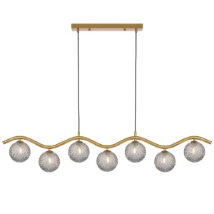 Telbix Orton Antique Gold 7 Light Pendant Smoke Tear by Telbix, a Pendant Lighting for sale on Style Sourcebook