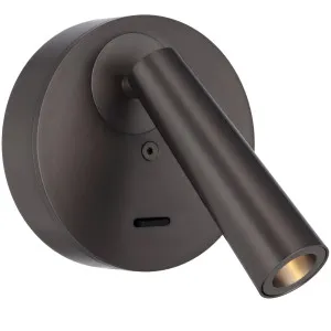 Telbix Lodan Slim Cylinder LED Wall Light with Rotating Head Gun Metal by Telbix, a Outdoor Lighting for sale on Style Sourcebook