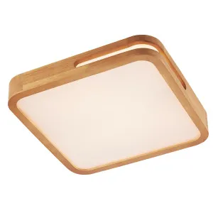 Telbix Lyric Tricolour LED Square Oyster Light with Wood Accent Small by Telbix, a LED Lighting for sale on Style Sourcebook