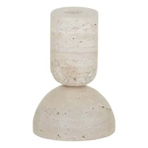 Len Candleholder 10x15cm in Travertine by OzDesignFurniture, a Candle Holders for sale on Style Sourcebook