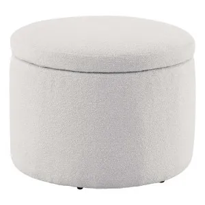 Ria Round Storage Ottoman 60cm in Het White by OZ Design, a Ottomans for sale on Style Sourcebook
