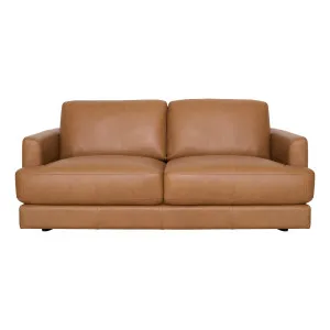 Temple 2 Seater Sofa in Urbane Leather Light Brown by OZ Design, a Sofas for sale on Style Sourcebook