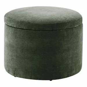 Ria Round Storage Ottoman 60cm in Fam Green by OZ Design, a Ottomans for sale on Style Sourcebook