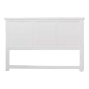Hamptons King Bed Frame Head Horizontal Slat in Acacia White by OZ Design, a Bed Heads for sale on Style Sourcebook