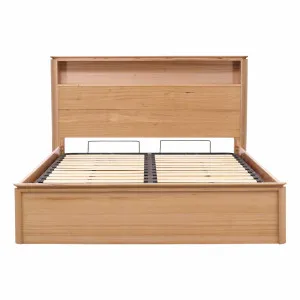 Charles King Bed Frame with Gas Lift Storage in Australian Messmate by OZ Design, a Beds & Bed Frames for sale on Style Sourcebook