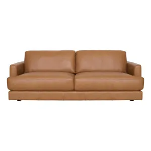 Temple 3 Seater Sofa in Urbane Leather Light Brown by OZ Design, a Sofas for sale on Style Sourcebook