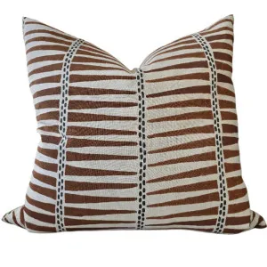Tribal Artisan Block Printed Heavy Weight Pure French Linen Cushion 55cm Square - Mocha Mousse | Dark Brown Dotted by null, a Cushions, Decorative Pillows for sale on Style Sourcebook
