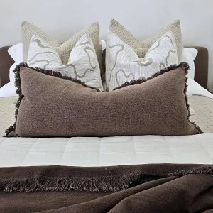 Champêtre Heavy Weight French Linen Cushion 40x90cm Long Lumbar - Chocolate Brown by null, a Cushions, Decorative Pillows for sale on Style Sourcebook