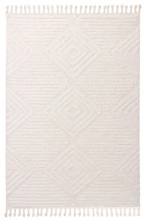 Carrie Ivory Cream Geometric Textured Rug by Miss Amara, a Contemporary Rugs for sale on Style Sourcebook