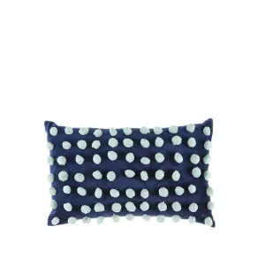 Beau Pom Pom Blue Cushion 55 x 35cm by null, a Cushions, Decorative Pillows for sale on Style Sourcebook