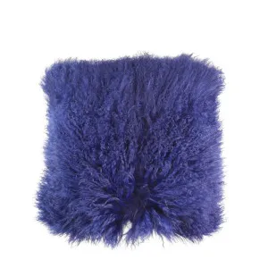 Okal Fur Lambswool Cushion Navy  40cm x 40cm by null, a Cushions, Decorative Pillows for sale on Style Sourcebook