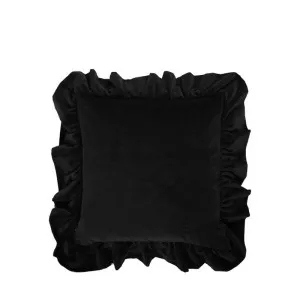 Ruffle Cushion Black 50x50cm by null, a Cushions, Decorative Pillows for sale on Style Sourcebook