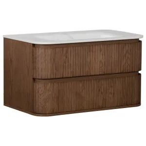 Calso 90cm Single Wall Hung Vanity, Dark Walnut by null, a Vanities for sale on Style Sourcebook