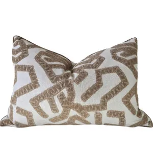 Ada Cushion 40x60cm Lumbar - Interlock Brown | Off White by null, a Cushions, Decorative Pillows for sale on Style Sourcebook