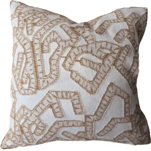 Ada Cushion 55cm Square - Interlock Off White | Brown by null, a Cushions, Decorative Pillows for sale on Style Sourcebook