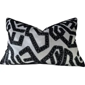 Ada Cushion 40x60cm Lumbar - Interlock Black | Off White by null, a Cushions, Decorative Pillows for sale on Style Sourcebook