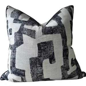 Ada Cushion 55cm Square - Interlock Off White | Black by null, a Cushions, Decorative Pillows for sale on Style Sourcebook
