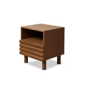 Theodore Ribbed Bedside Table - Walnut - Mocka by Mocka., a Side Table for sale on Style Sourcebook