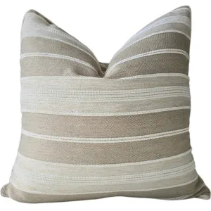 Ada Cushion 55cm Square - Sand | Stone Striped by null, a Cushions, Decorative Pillows for sale on Style Sourcebook