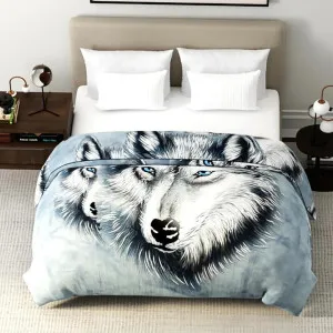 Renee Taylor Artic Wolf Printed Mink Blanket by null, a Blankets & Throws for sale on Style Sourcebook