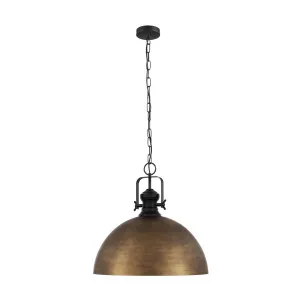 Eglo Combwich Large Steel Chain Pendant Light Edison Screw (E27) Bronze by Eglo, a Pendant Lighting for sale on Style Sourcebook