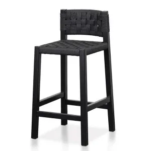 Ex Display - Jolen Rattan Bar Stool - Black with Back by Interior Secrets - AfterPay Available by Interior Secrets, a Bar Stools for sale on Style Sourcebook